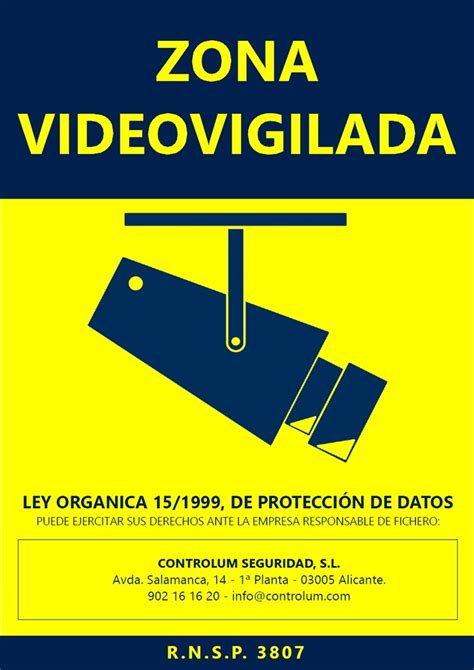 cartel de zona videovigilada | Proteccion de datos ...