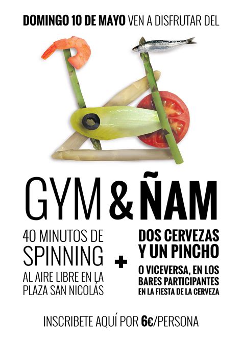 Cartel promocional para Gym&Ñam   xabicolás   Pamplona/Iruña