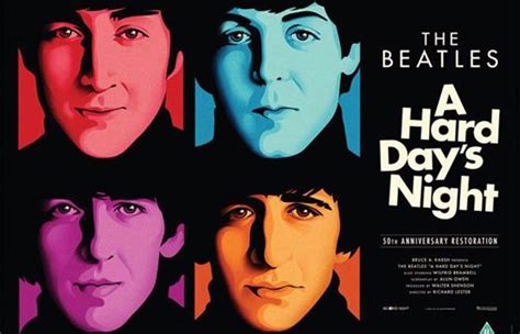 Cartel y tráiler de A Hard Day s Night, de los Beatles