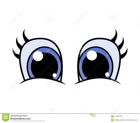 Cartoon Character Eyes With Lashes Vector Design Isolated ...