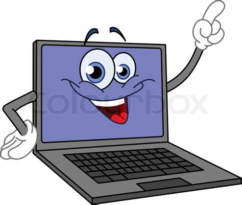 Cartoon computer pointing with his ... | Stock vector ...