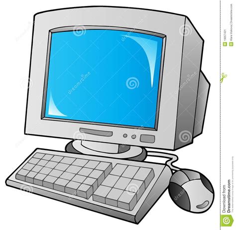 Cartoon desktop computer stock vector. Illustration of ...