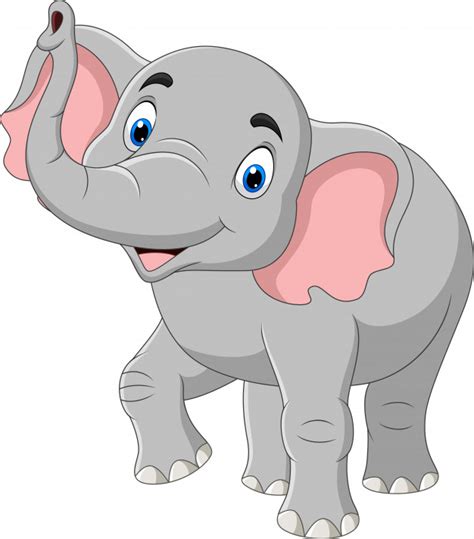 Cartoon elephant isolated on white background | Premium Vector