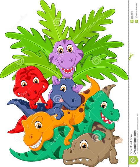 Cartoon group of dinosaur stock vector. Illustration of ...