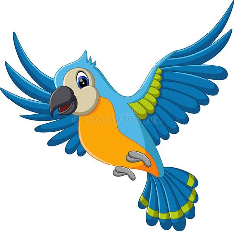 Cartoon macaw flying stock vector. Illustration of ...