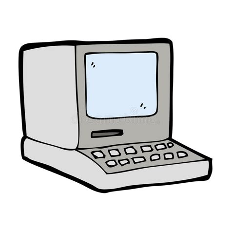 Cartoon old computer stock vector. Illustration of funny ...