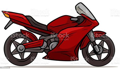 Cartoon Sport Modern Red Motorbike Stock Illustration ...