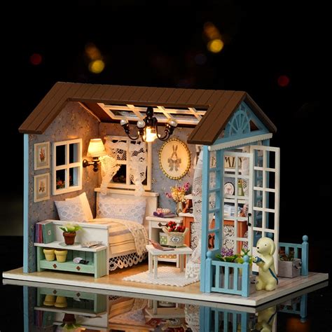 Casa De Muñecas En Miniatura Para Ensamblar Con Muebles   $ 416.69 en ...