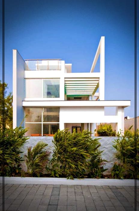Casa de playa moderna   Estructura armoniosa de hormigón + Planos ...
