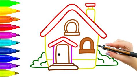 Casa Dibujo y colorear para niños Cómo aprender a dibujar ...