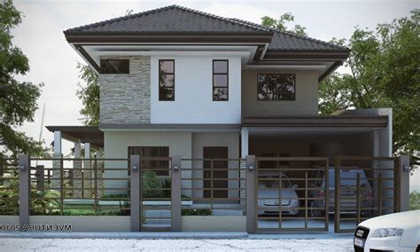 casa en color blanco y gris rejas de color gris oscuro | Philippines ...