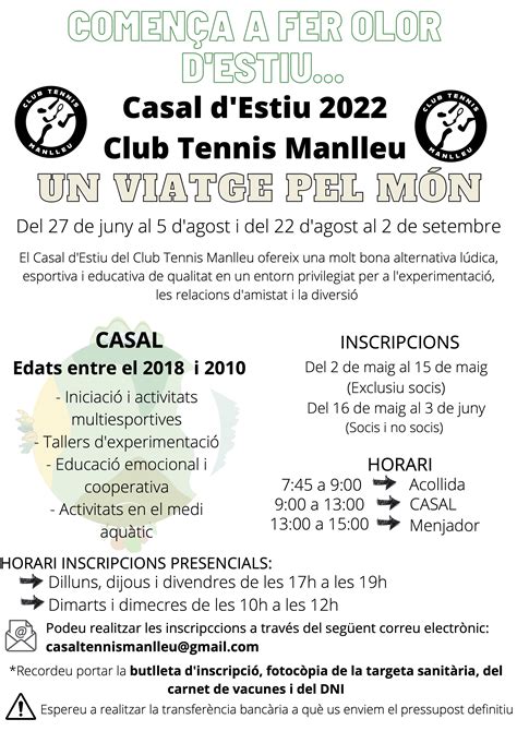Casal d’estiu 2022 – Club Tennis Manlleu
