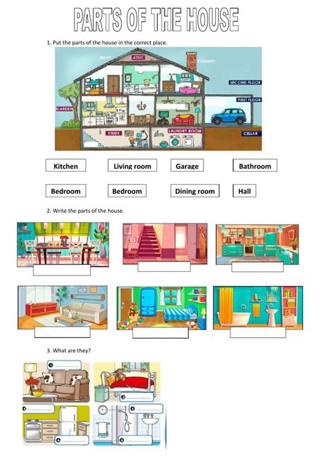 Casas Con Sus Partes En Ingles / Habitaciones De La Casa En Ingles ...