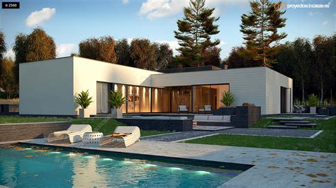 Casas de diseño | Casa Moderna de 1 planta con piscina   DISEÑOS DE ...