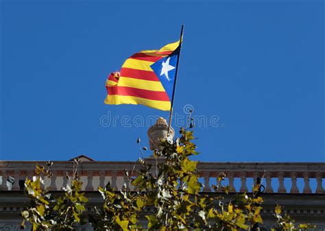 Catalonia Independent Flags on a Terrace on Top of a Residential ...