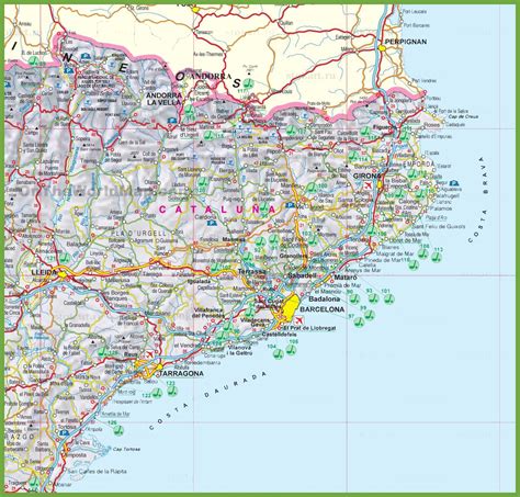 Catalonia tourist map