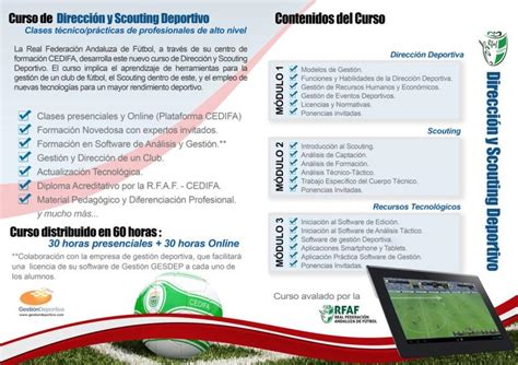 CEDIFA Curso de Dirección y Scouting Deportivo   Temporada ...