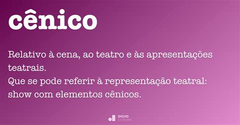 Cênico   Dicio, Dicionário Online de Português
