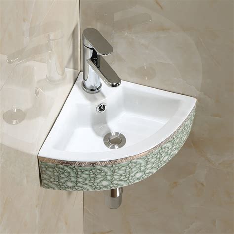 Ceramic corner basin small bathroom wash basin triangle ...