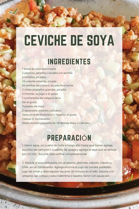 Ceviche de Soya | Receta de ceviche, Comida vegetariana, Comida ...