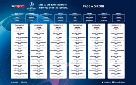 Champions League 2018/2019, il calendario da stampare in ...