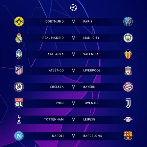Champions League last 16 fixtures