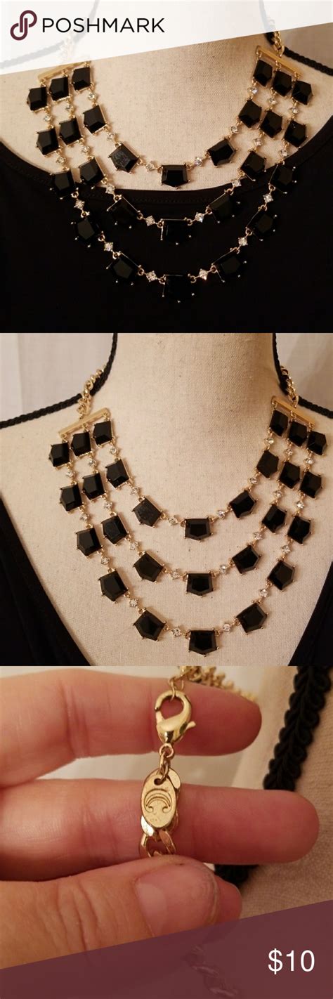Charming Charlie s Necklace Black with rhinestones Costume jewelry ...