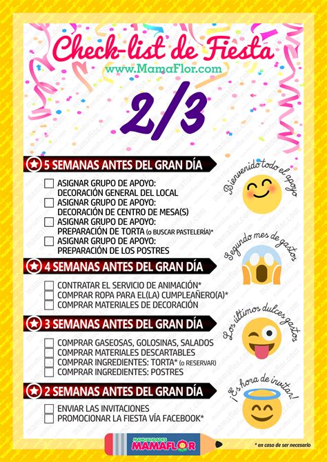 Check List: Organizar Fiesta de Cumpleaños  Página 2 ...
