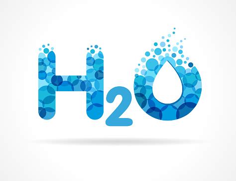 Chemical Formula H2o With Water Drops In Letters Stock ...