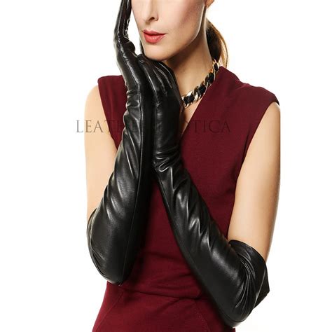 Chic Styled Women Long Leather Gloves – Leatherexotica