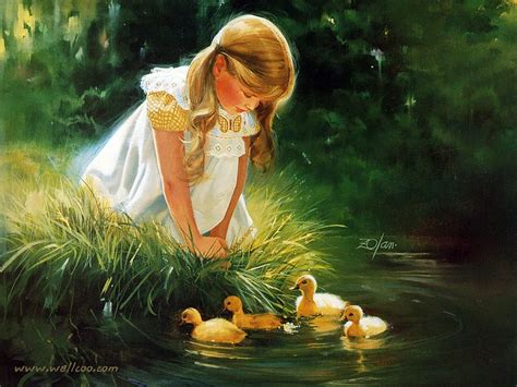 Childhood Innocence : Golden Moment , Oil Paintings of ...