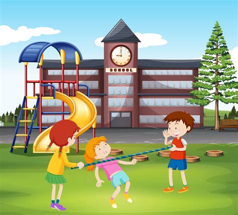 Children playing with bar in the playground   Download ...