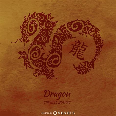Chinese horoscope dragon drawing   Vector download