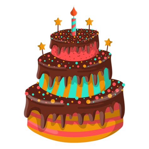 Chocolate birthday cake illustration   Transparent PNG ...