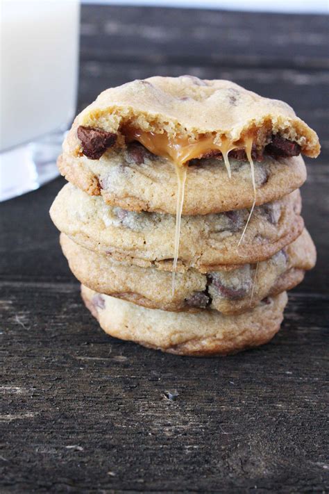 Chocolate Chip Caramel Stuffed Cookies   Cake  n Knife