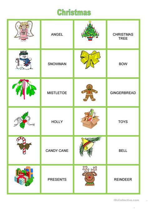 Christmas   Memory game   English ESL Worksheets for distance learning ...