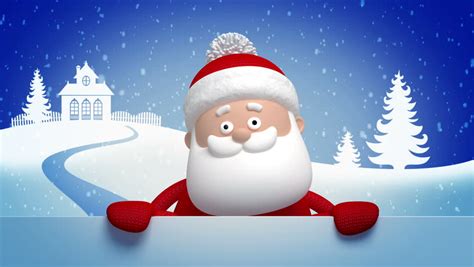 Christmas Santa Claus Animated Greeting Stock Footage ...