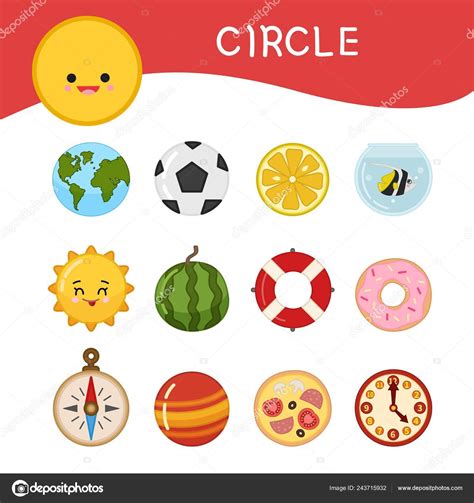 Circle shaped objects | Materials Kids Learning Forms Set Circle Shaped ...