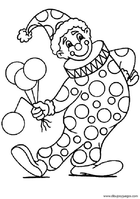 circo payaso globos 004 | Dibujos y juegos, para pintar y colorear