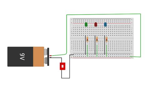 Circuit design LEDs en paralelo | Tinkercad