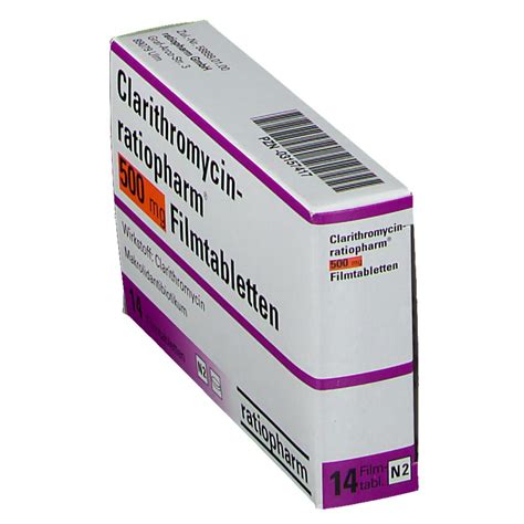 CLARITHROMYCIN ratiopharm 500 mg Filmtabletten 14 St ...
