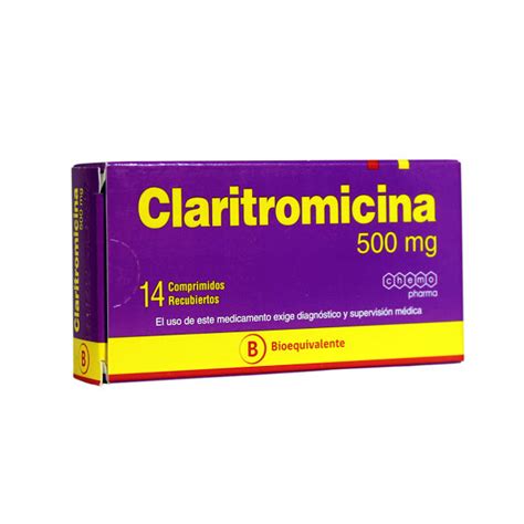 Claritromicina 500 mg 14 Comprimidos   Farmacia Santa Gemita
