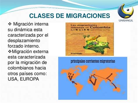 CLASES DE MIGRACIONES   EL DESPLAZAMIENTO EN COLOMBIA