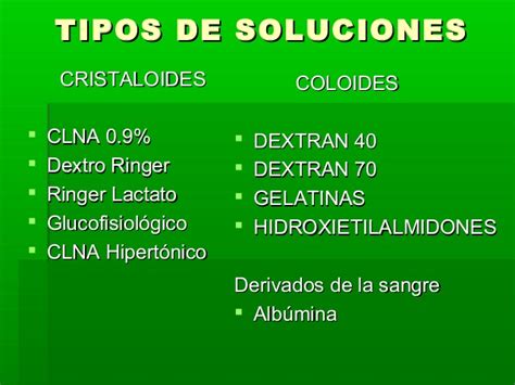 CLASIFICACION DE SOLUCIONES CRISTALOIDES Y COLOIDES PDF