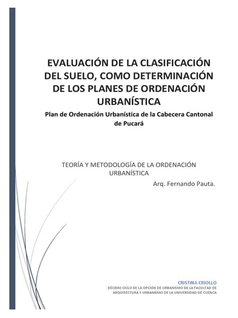 Clasificacion Del Suelo | PDF | Urbanismo | Área rural
