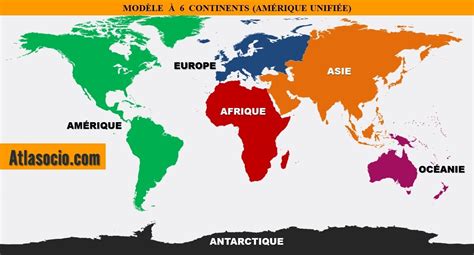 Classement des continents par superficie : Modèle à six ...