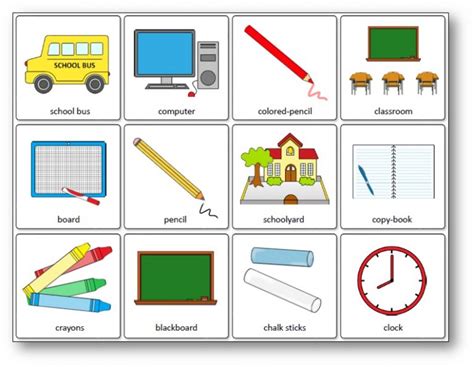 Classroom Objects Memory Game   Free Printable   Speak and Play English