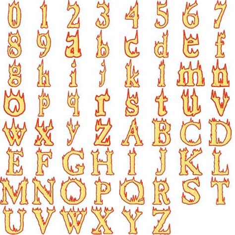 Clip Font | Flame Up Font Embroidery Machine Design ...