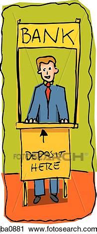 Clipart of bank teller jba0881 Search Clip Art ...