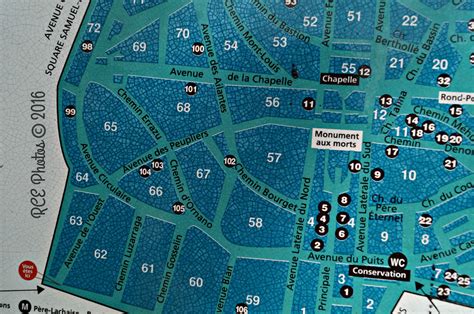 Close up of cemetery map | Pere lachaise cemetery, Père lachaise ...